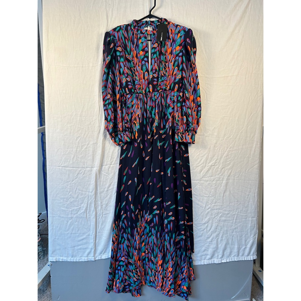NWT Fashion Nova Wings Of A Feather Maxi Dress Multi Abstract Print XL #2272 - Picture 1 of 13